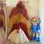 Fur cloak Red  and White colors for little girls all sale 12 thumbnail