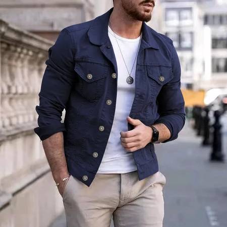 NEW Men's Denim Jackets Navy Blue 1