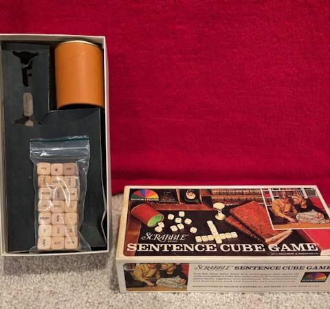 Sentence Cube Game Scrabble 1971 vtg 1
