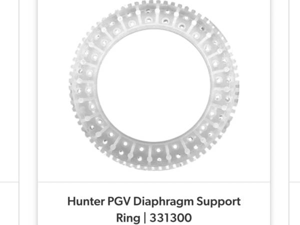 Hunter 1” diaphragm support ring PGV 1