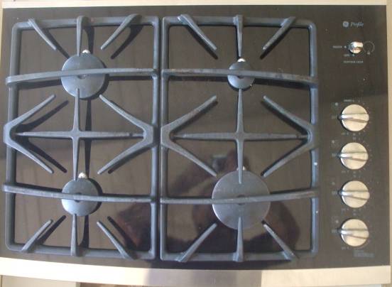 GE Stainless Steel glass top gas 30" cooktop 1