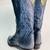 Vintage Dan Post Embroidered Blue Genuine Ostrich Cowboy Boots 13 D We 10 thumbnail