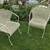 2 Vintage Wrought Iron Expanded Metal Patio Chairs MCM 1 thumbnail