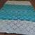Handmade Vtg. Afghan Throw Blanket Teal & White, Soft Pretty Colors - 1 thumbnail