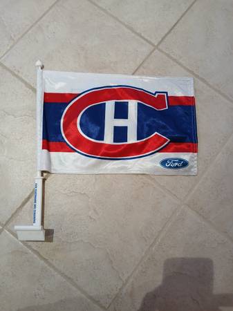 vintage MONTREAL CANADIENS car flag sponsored by Ford 1