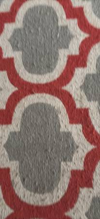 Alfombra de área roja/gris - $25 (Mound View Cedar Rapids)63435638481921122
