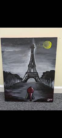 Eiffel tower and stiletto painting 1