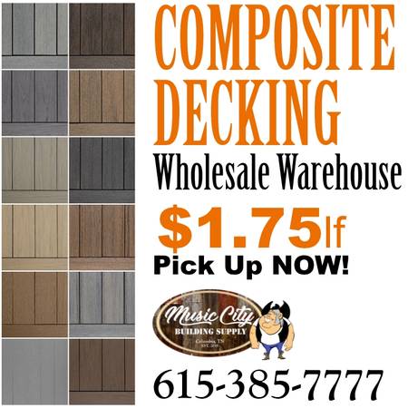 Wholesale Prices Pick Up Now! Composite Decking Only $1.75lf 1
