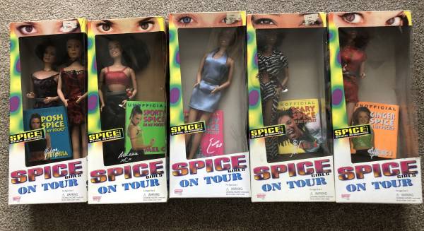 Set of 5+1 Spice Girls dolls On Tour in original boxes plus booklets 1
