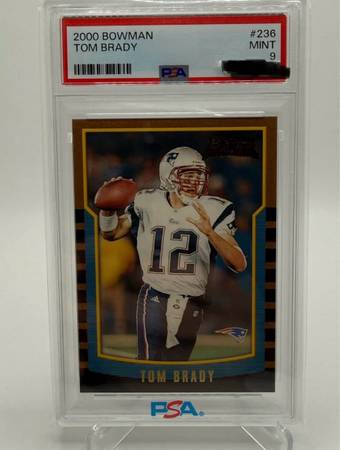 2000 Bowman Tom Brady RC Rookie Card PSA 9 1