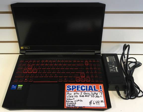 Acer Nitro 5 Gaming Laptop i7 512GB SSD 16GB RAM RTX3050Ti 1