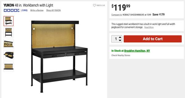 Yukon 48" Workbench 1