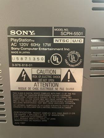 Sony PlayStation 1 Video Game Console- w/2 original controllers, cords - $60 (Ramona)63470811420931121