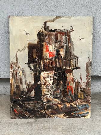 Midcentury abstract oil painting 1