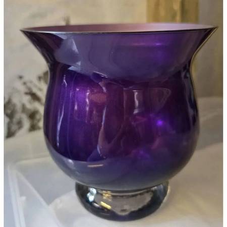 PartyLite Amethyst Tealight Holder P7227 Purple Glass Candle Holder B# 1