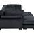 Black 2pc oversized double chaise lounge - new 3 thumbnail