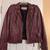 Women's Burgundy Leather Jacket Size Medium 2 thumbnail