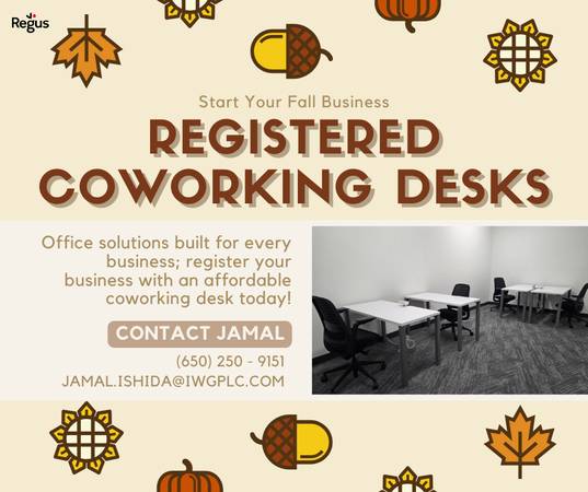 $89 🍁40% DESCUENTO: ¡Registra tu negocio hoy con un escritorio de coworking!🍁 (Arden-Arcade / Sacramento)64150354747266120