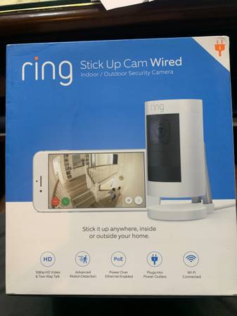 Ring Camera - Wired - White Stick Up Camera 1