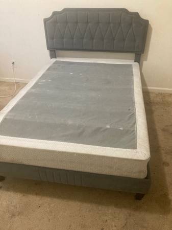 Full size bed frame with boxspring 1