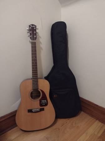 Fender acoustic guitar and case 1