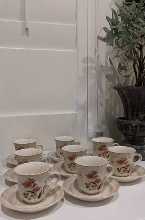 VTG Strawflowers Mikasa Teacups | Set of 8 1