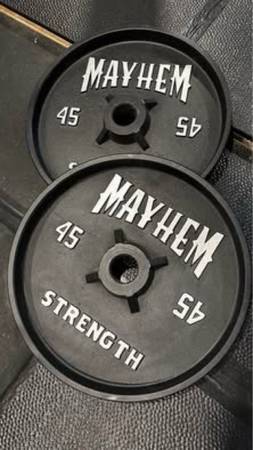 2x 45 lb Mayhem Deep Dish Olympic Weight Plates 1