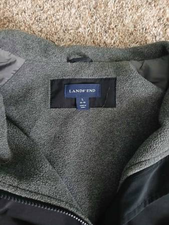 LAND'S END Black Waterproof Fleece lined LARGE Unisex 1