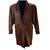 Vintage Pelle Cuir Brown leather Coat Jacket Trench jacket size SMALL 1 thumbnail