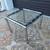 Mid Century Chrome Faux Bamboo Accent Table with Glass Top. 6 thumbnail