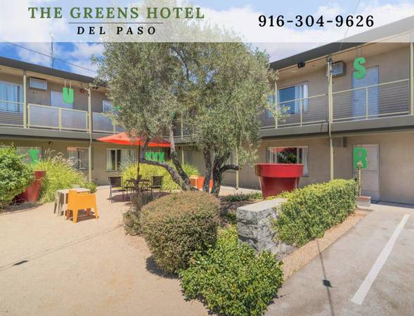 $500 / 1br - STAY WEEKLY & SAVE! Desk w/ Workspace, Coffee, Parking (Del Paso Blvd in Sacramento)64043666224643120