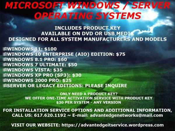 WINDOWS & SERVER OPERATING SYSTEMS (ALL EDITIONS FOR SALE) 1