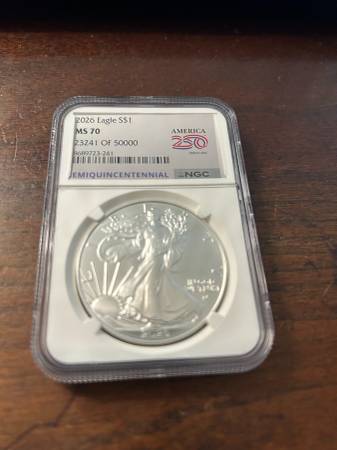 SILVER EAGLE  2026 OFFICIAL  MINT'250 LOGO;MS 70 1