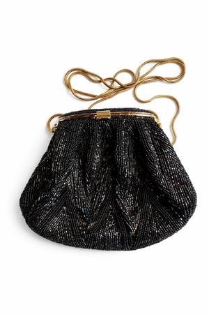 Antique Beaded Drawstring Purse – Elegant Vintage Handbag, Early 20th Century 1