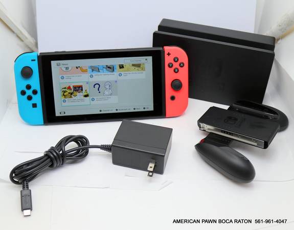 Nintendo Switch Console HAC-001 Red/Blue Joy Con Dock Grip Charger 1