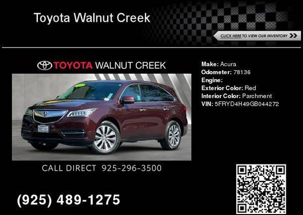 2016 Acura MDX 3.5L - $19,300 (ToyotaWalnutCreek.com, CA)63617527052929120
