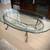 COFFEE TABLE with GLASS TOP & IRON ROD BASE 4 thumbnail