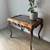 PHENOMENAL Side Table with Removable Glass Tray - Vintage Carved Wood - delivery 11 thumbnail