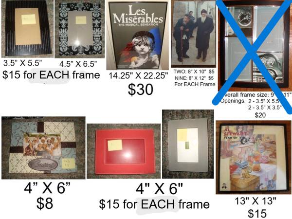 NINE Assorted Picture Frames 1