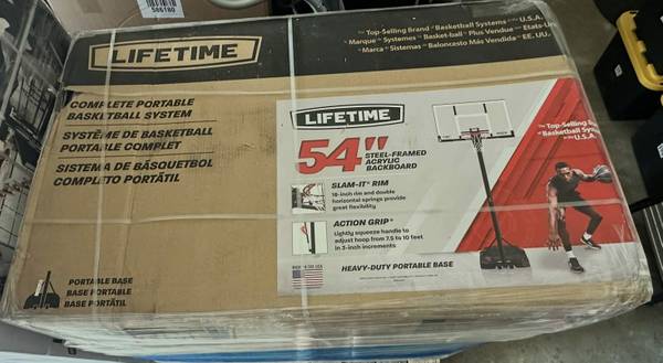 New 54 inch Basketball Hoop System Portable by Lifetime Adjust Height 1