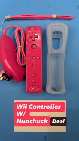 Wii - Pink Motion plus - Controller W/ Nunchuck Deal 1