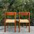 Vintage Teak Paper Cord Danish Modern Mid Century Modern Set of 2 Dining Chairs 5 thumbnail