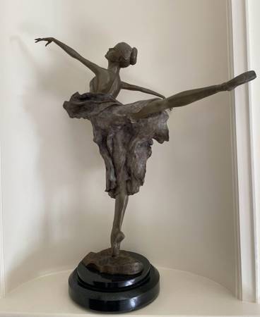 Signed Mario Jason Bronze Ballerina Miss Lorraine Sculpture 26”x24”x6” 1