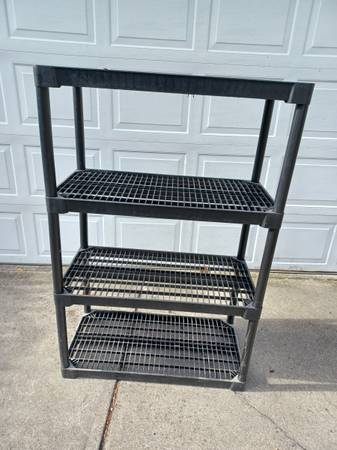 Heavy Duty Plastic 4 Ventilated Shelf Storage Rack 1