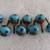 8 VINTAGE BLUE CERAMIC & BRASS DRAWER PULLS 1 thumbnail