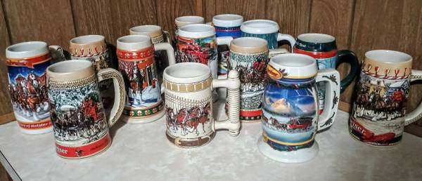 14 ct. Budweiser Collectors series Steins 1