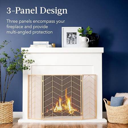 Chevron Fireplace Screen 1