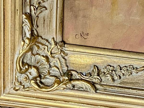 Beautiful vintage Oil Painting with gold frame - $595 (San Marcos)63471474575489123
