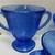 5 Hazel Atlas Glass Co. ROYAL LACE Pattern Creamer Sugar Cups Blue 2 thumbnail