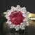 Vintage 14k Gold Ruby & Topaz Halo Ring - Sz. 5.75 - (OBO) 3 thumbnail